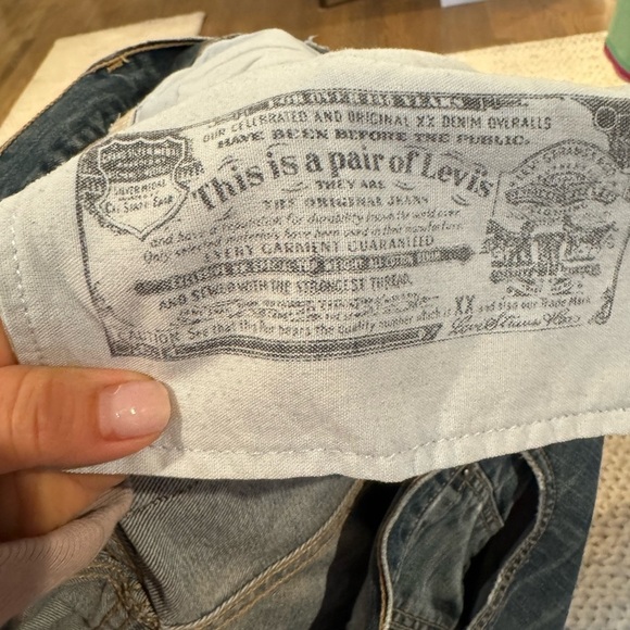 Levis Jeans Men's 34x32 501 Straight Leg Dark Wash Grey Denim Pants Adult y2k E - Picture 5 of 10